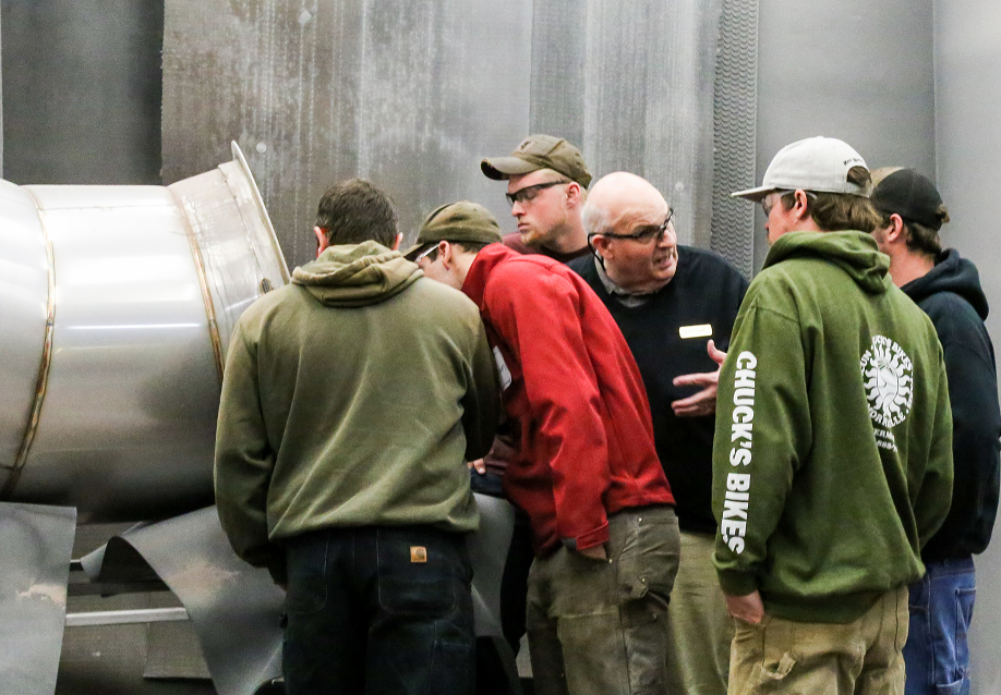 MFG Day visitors look at PSP vent pipe
