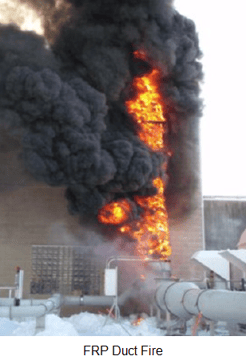 FRP duct fire