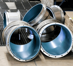 PSP vent duct safely handles corroisive acid fumes